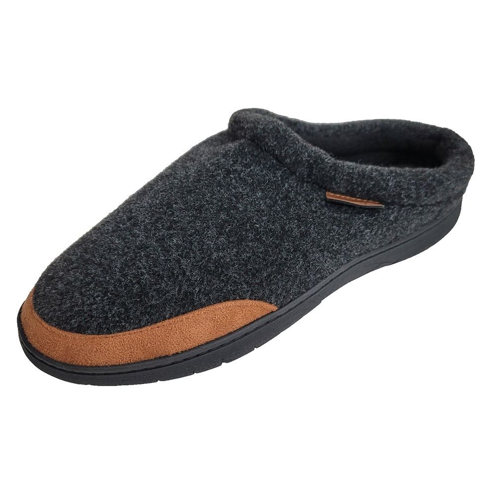 Haggar Slippers Mens XL 11-12 Charcoal Grey‎ Faux Bumpers Slip on Slide $52 NEW